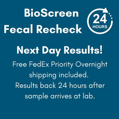 BioScreen fecal parasite test for pets offering next day results with free overnight shipping