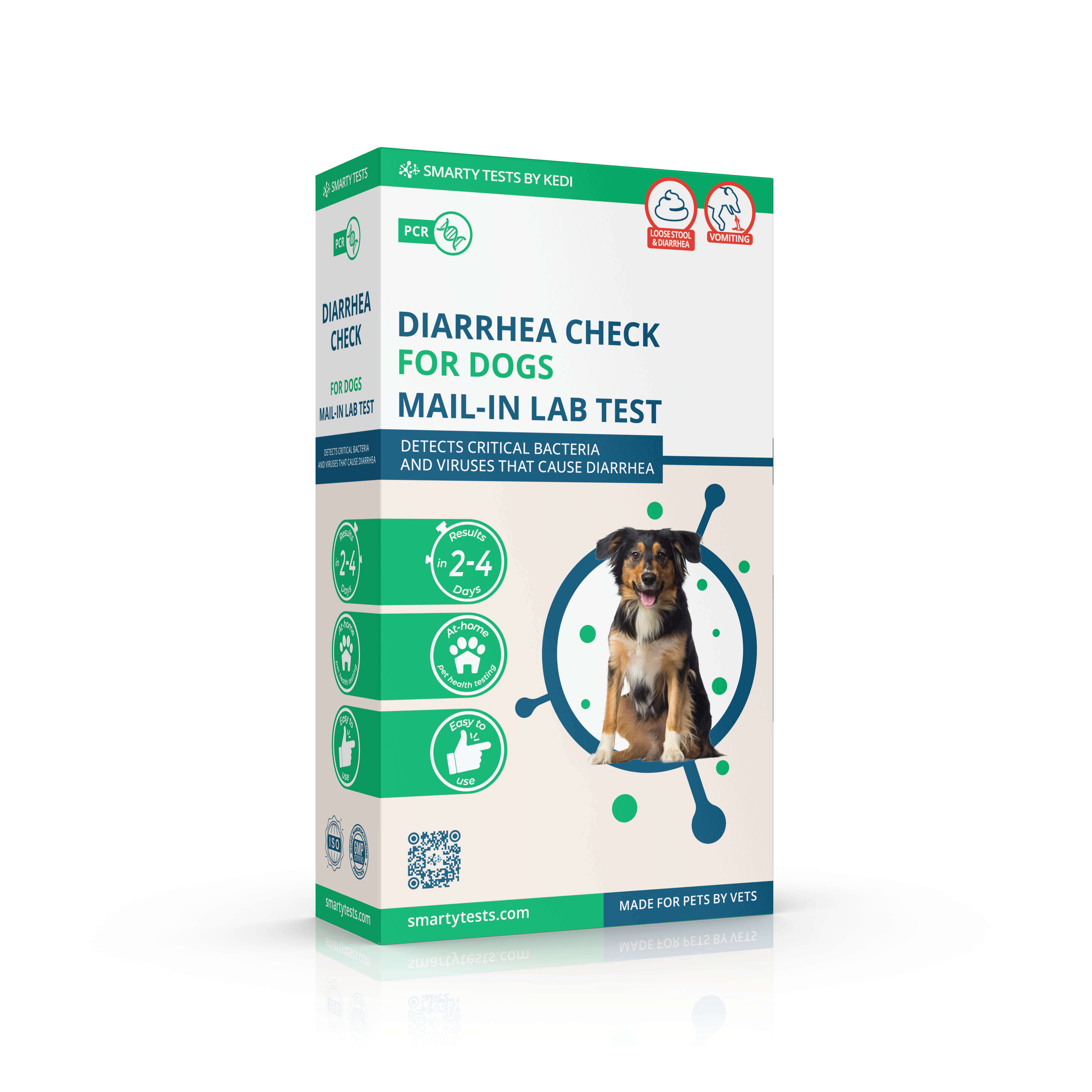 Kedi Labs Dog Diarrhea Mail-in Test Kit for Detecting Bacteria and Viruses Causing Diarrhea
