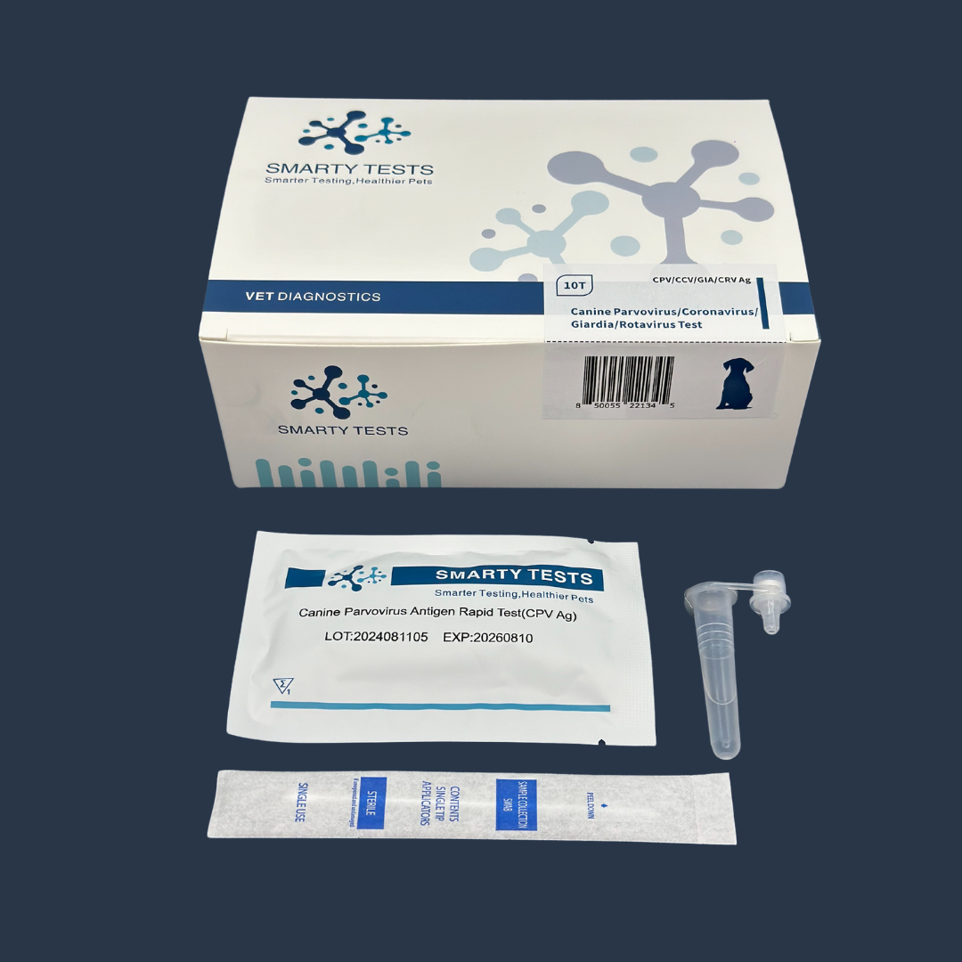 Smarty Tests Dog Diarrhea Rapid Test Kit for Canine Parvovirus and Giardia Detection