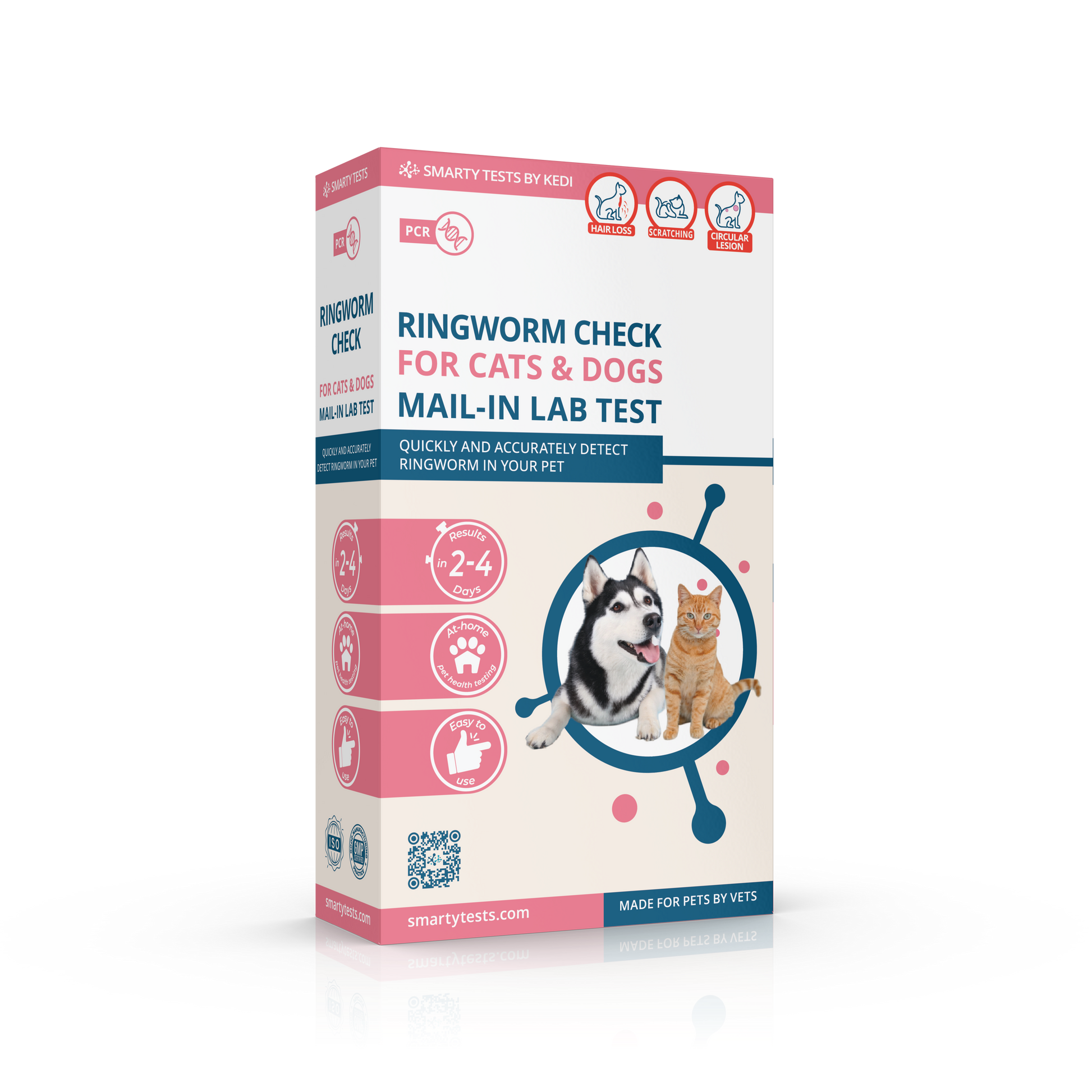Kedi Labs Ringworm PCR test for pets in a mail-in lab test box for cats and dogs