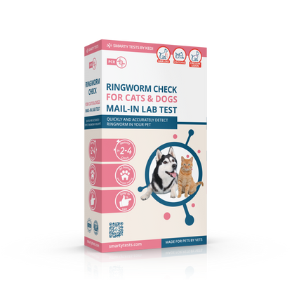 Kedi Labs Ringworm PCR test for pets in a mail-in lab test box for cats and dogs